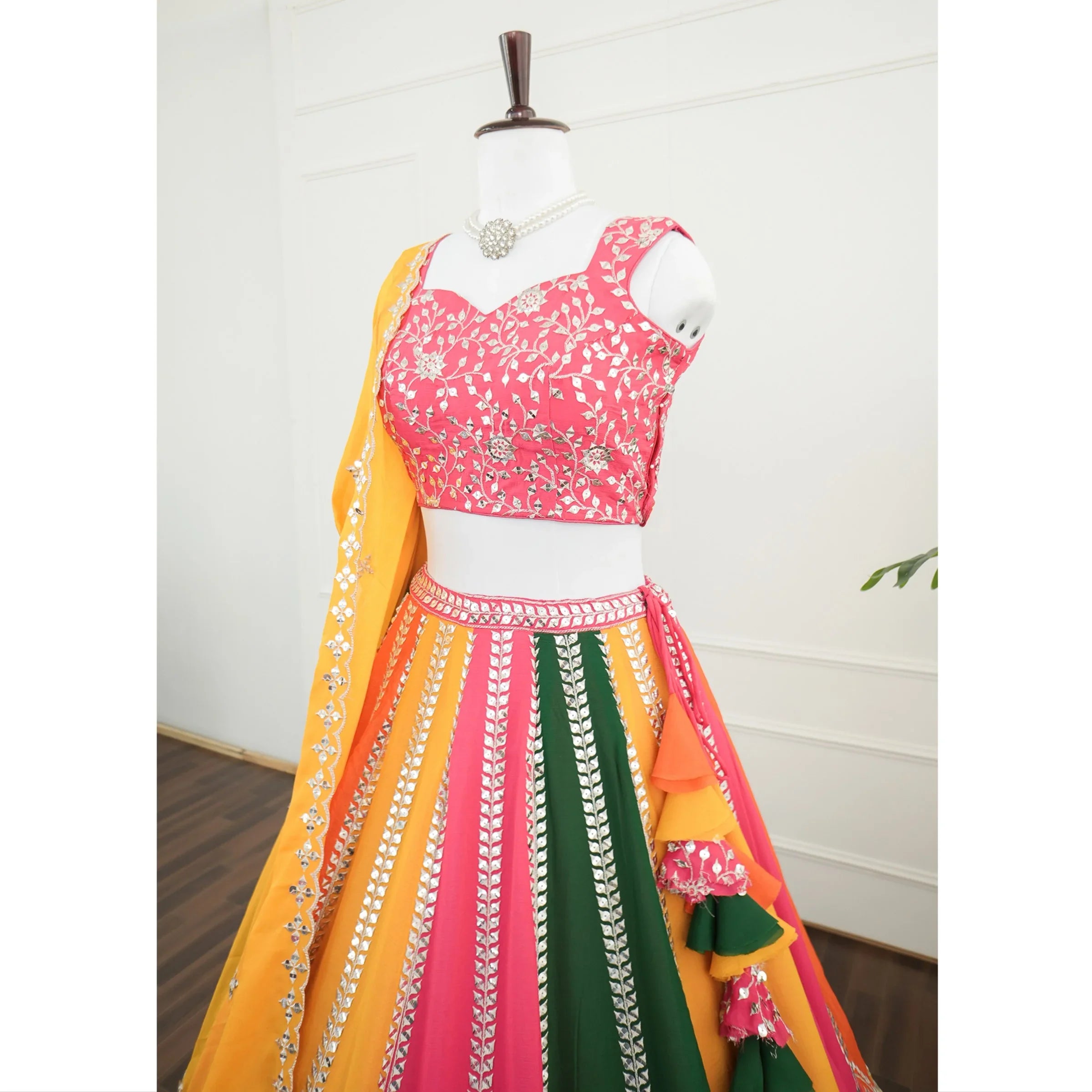 Radiant Multicolor Embroidered Lehenga Set