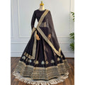Tropical Elegance Black Silk Lehenga Set with Dori & Zari Work