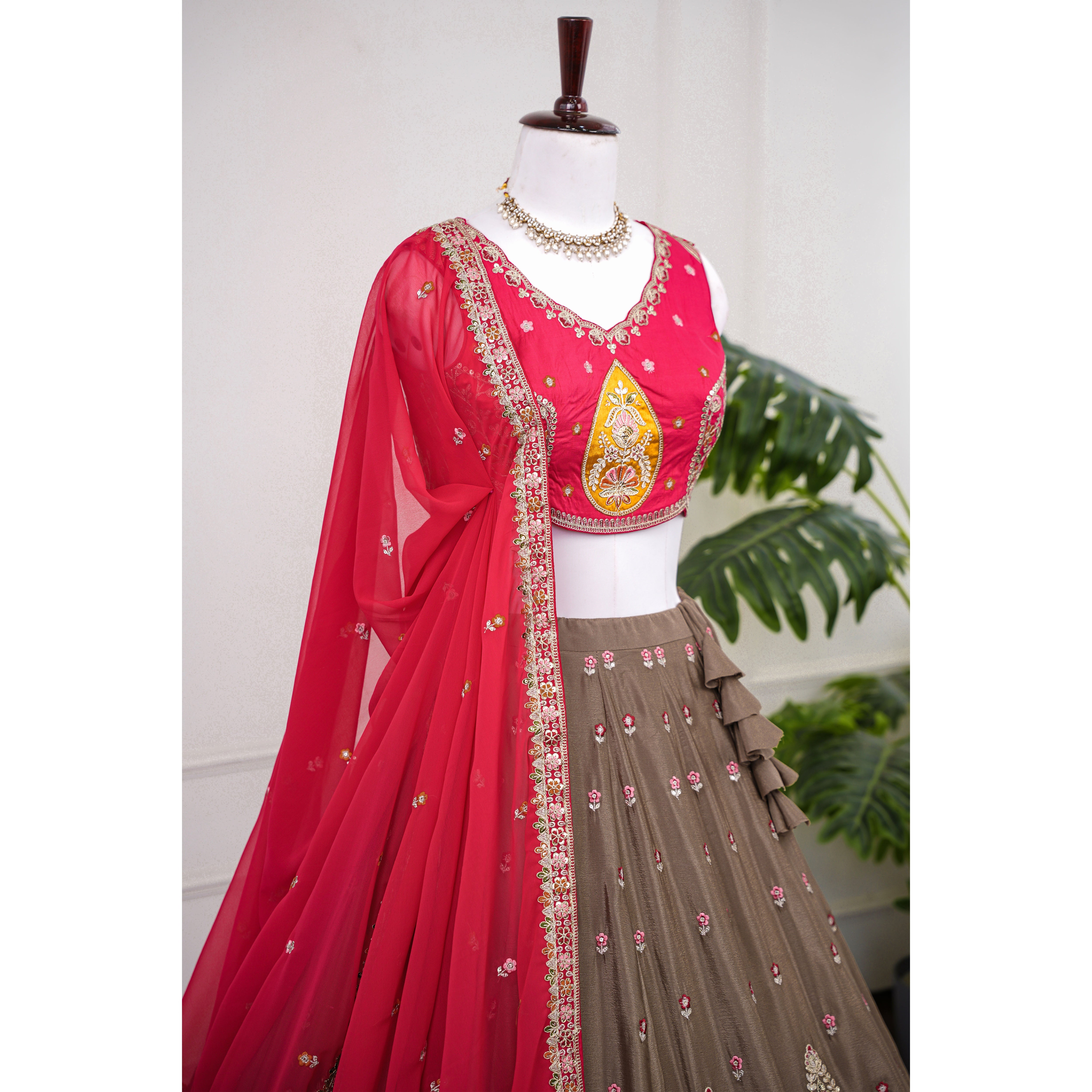 Floral Embroidered Lehenga Set