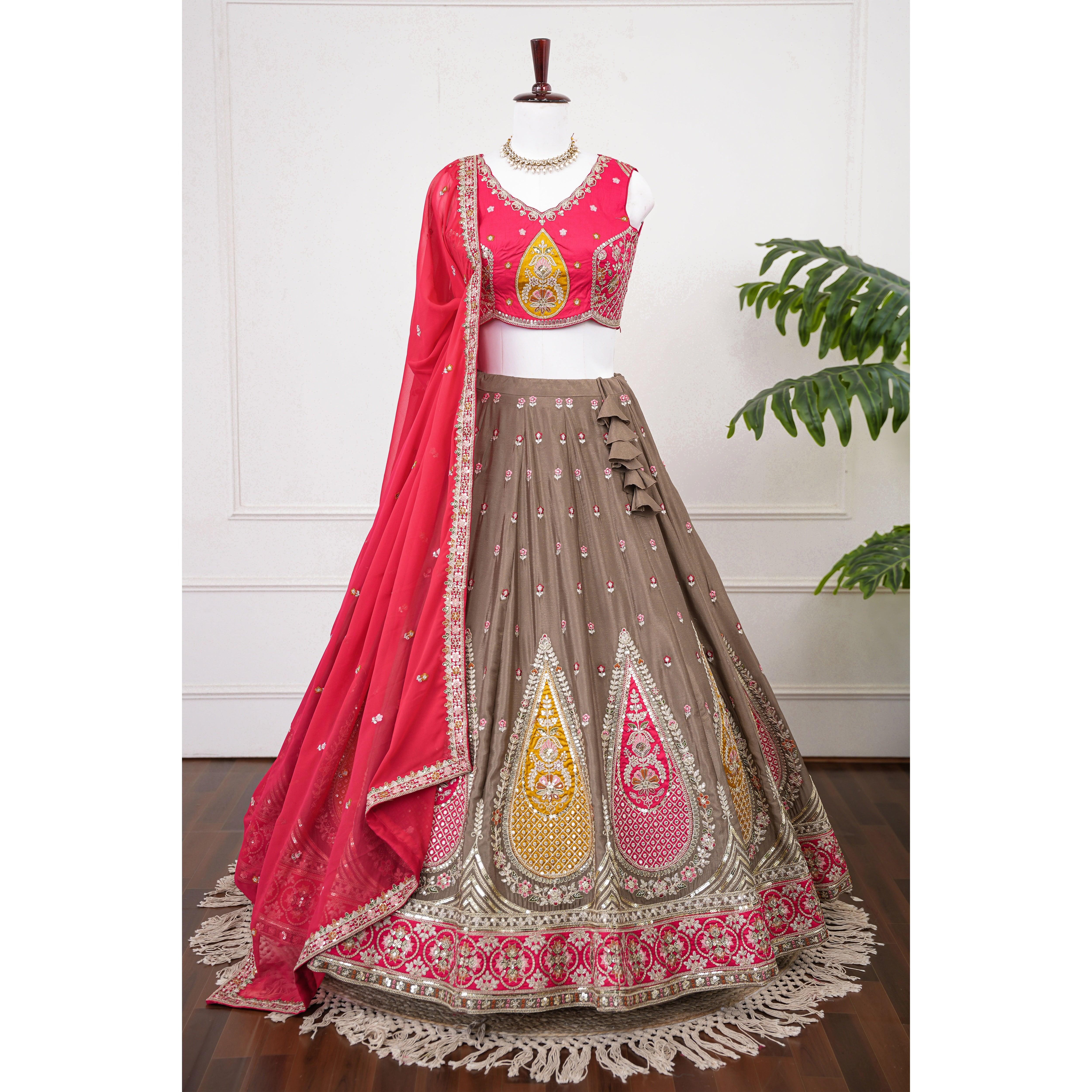 Floral Embroidered Lehenga Set