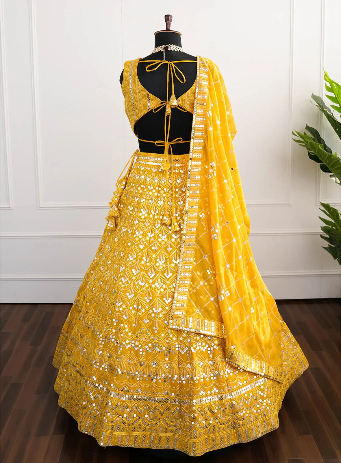 Radiant Yellow Mirror Work Lehenga Set