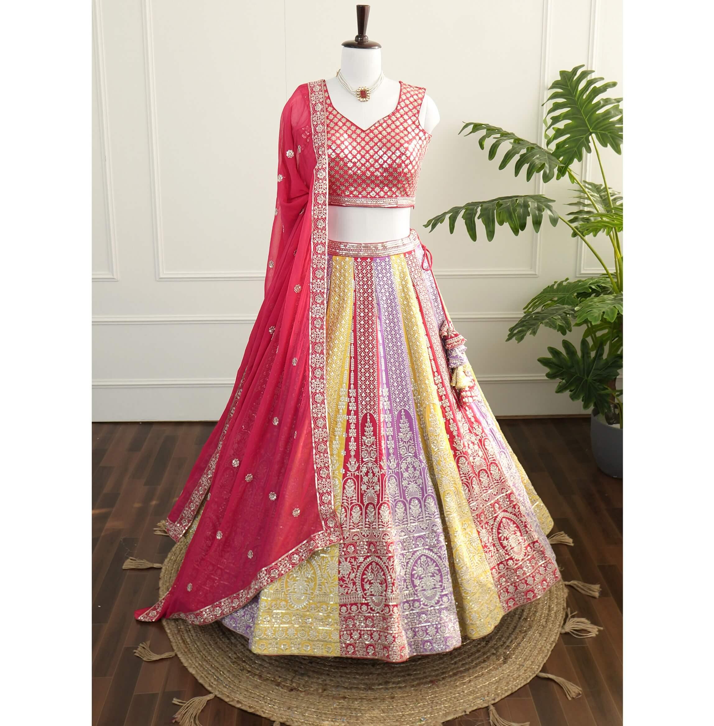 Vibrant Multicolor Printed Lehenga Set