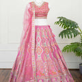 Vibrant Rajasthani Motif Pink Lehenga
