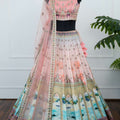 Pastel Pink Architectural Print Lehenga