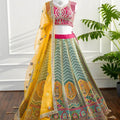 Vibrant Multicolor Embroidered Lehenga Set