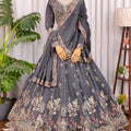 Royal Grey Heavy Embroidered Lehenga Set