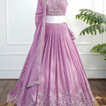 Lavender Mirror Embroidered Lehenga