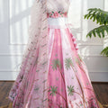 Pink Tropical Embroidered Lehenga Set
