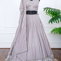 Elegant Grey Embroidered Lehenga Set